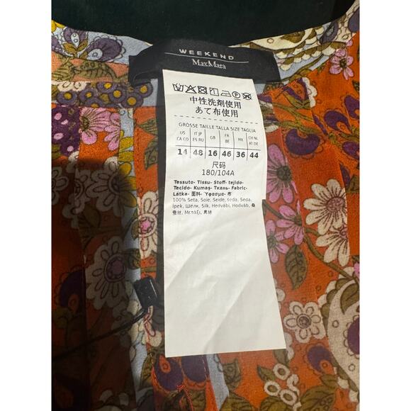 Weekend Max Mara “Siro” Silk Maxi Shirt Dress NWT Size 14 (US) / 48 (IT) - Picture 6 of 8